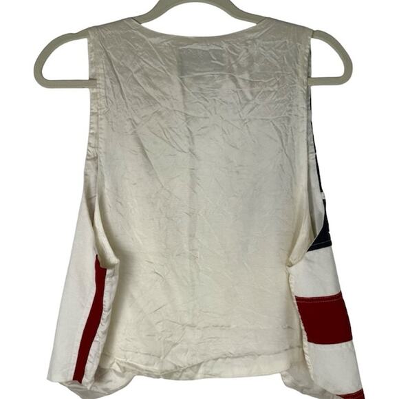 Vintage Limited Edition Mens American Flag Vest Patriotic Red White Blue Size M - Picture 3 of 8